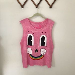 urban outfitters pink graphic tank top size large